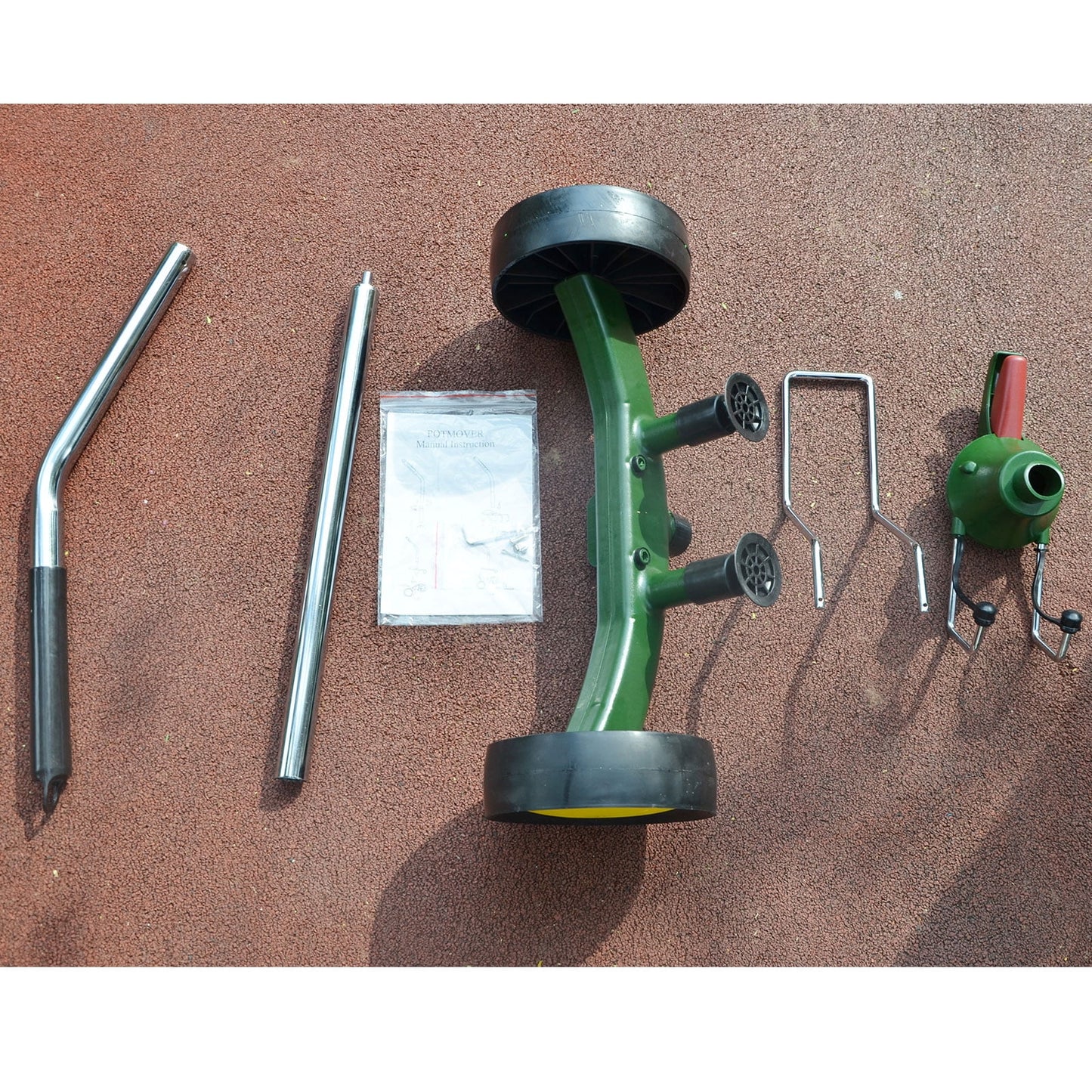 Potted Plant Mover Dolly Green with Rubber Flat Free round Wheels Stainless Steel Garden Pot Mover for Flower Trees