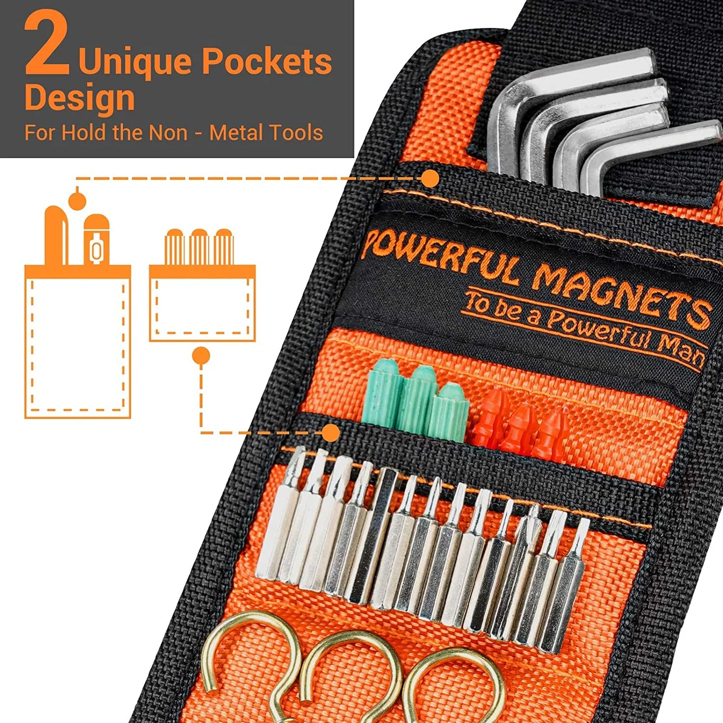 Magnetic Wristband, Perfect Stocking Stuffers for Men, Tool Belt Magnetic Wristband for Holding Screws, Nails, Drill Bits, Cool Gifts Gadgets for Men, Women, Dad, Husband, Carpenters