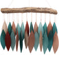 Blue Handworks Wind Chimes Coral and Teal Glass Wind Chime Garden Decor