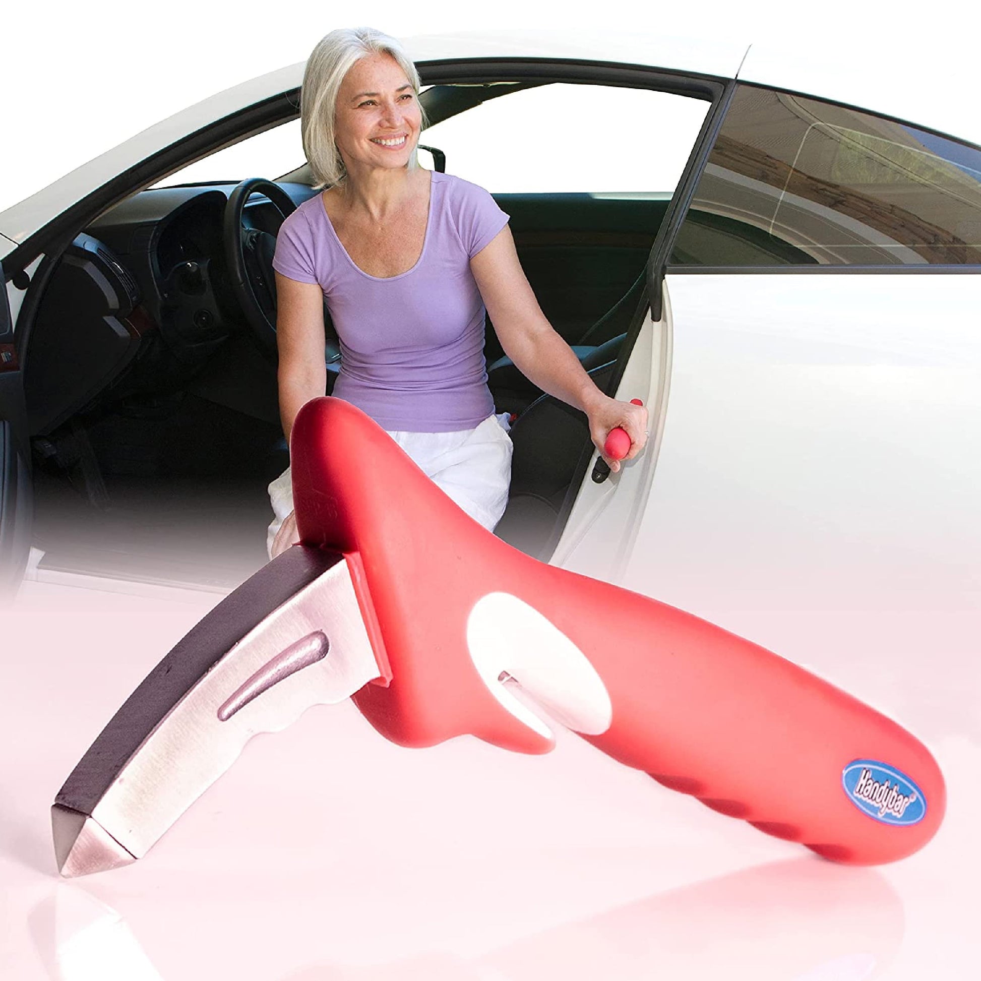 Handy Bar, Automotive Standing Aid with Seatbelt Cutter and Window Breaker