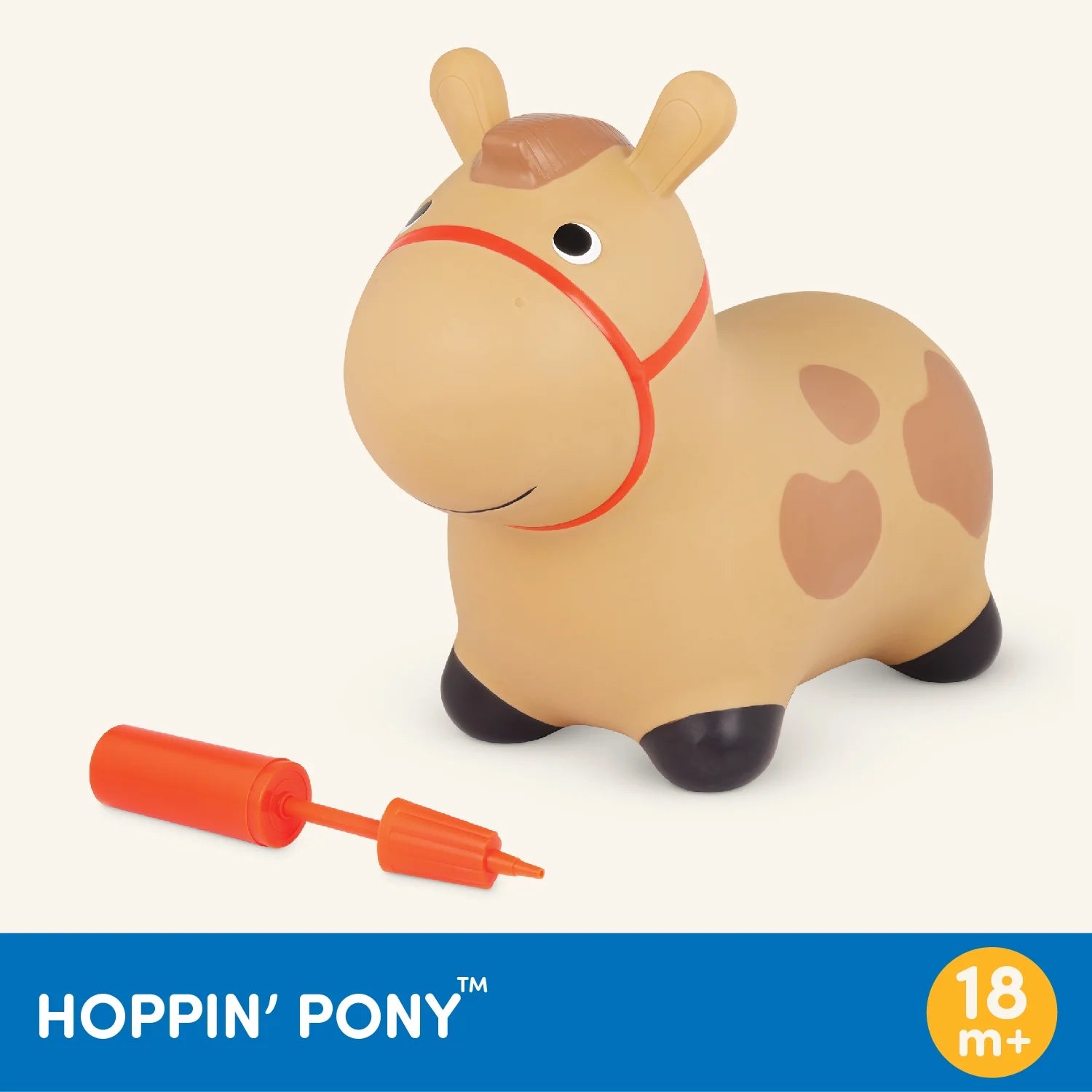 Hoppin’ Pony Inflatable Bouncy Animal Ride-On, Toddler and Preschool Toys