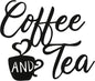 Coffee Sign Metal Hanging Wall Art 12 X 10.2 Inch Black Wall Decor Cafe Bar Letter Sign for Cafe Farmhouse Kitchen(Coffee and Tea)