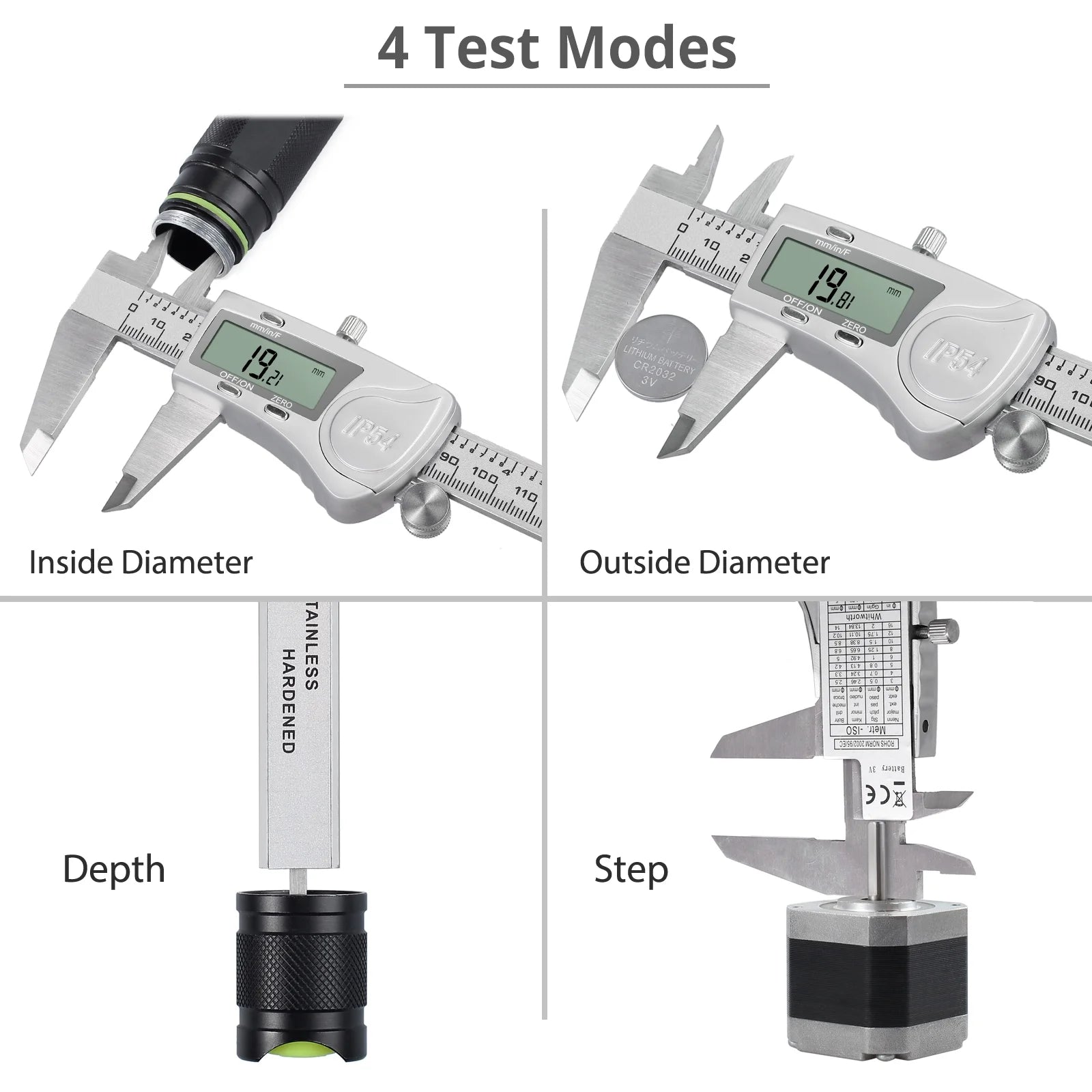 Digital Caliper 6 Inch Electronic Caliper Stainless Steel Measuring Tool Precision Vernier Caliper with Large LCD Screen, Metric/Inch/Fraction Conversion