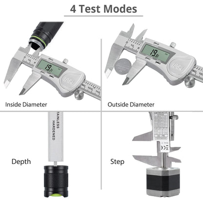 Digital Caliper 6 Inch Electronic Caliper Stainless Steel Measuring Tool Precision Vernier Caliper with Large LCD Screen, Metric/Inch/Fraction Conversion