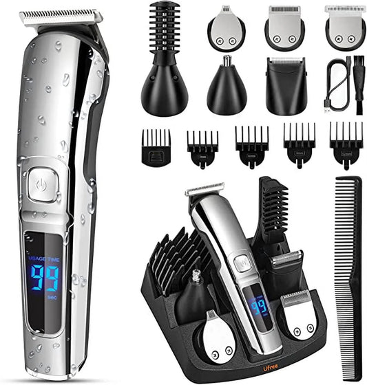Beard Trimmer for Men, Waterproof Electric Hair Trimmer Beard Grooming Kit Mustache Nose Hair Trimmer Body Shaver, Cordless Hair Clippers Electric Razor for Men, Gifts for Him Father
