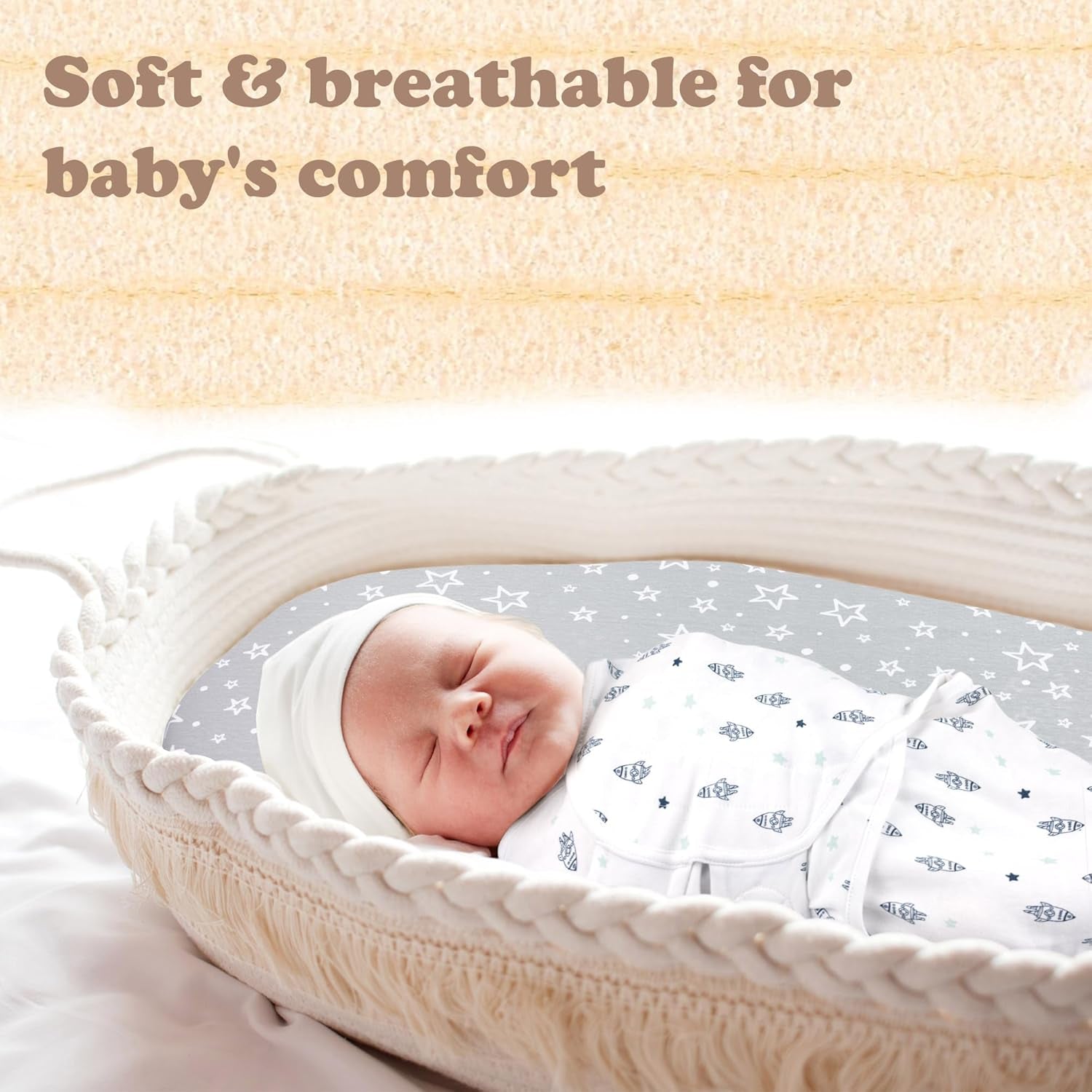 Swaddles for Newborns – 3-Pack Infant Swaddles 0-3 Months – Adjustable Newborn Swaddle Sleep Sack – Soft Organic Cotton Baby Wrap for Safe & Cozy Sleep