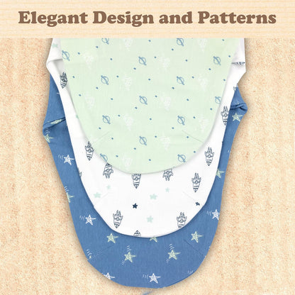 Swaddles for Newborns – 3-Pack Infant Swaddles 0-3 Months – Adjustable Newborn Swaddle Sleep Sack – Soft Organic Cotton Baby Wrap for Safe & Cozy Sleep