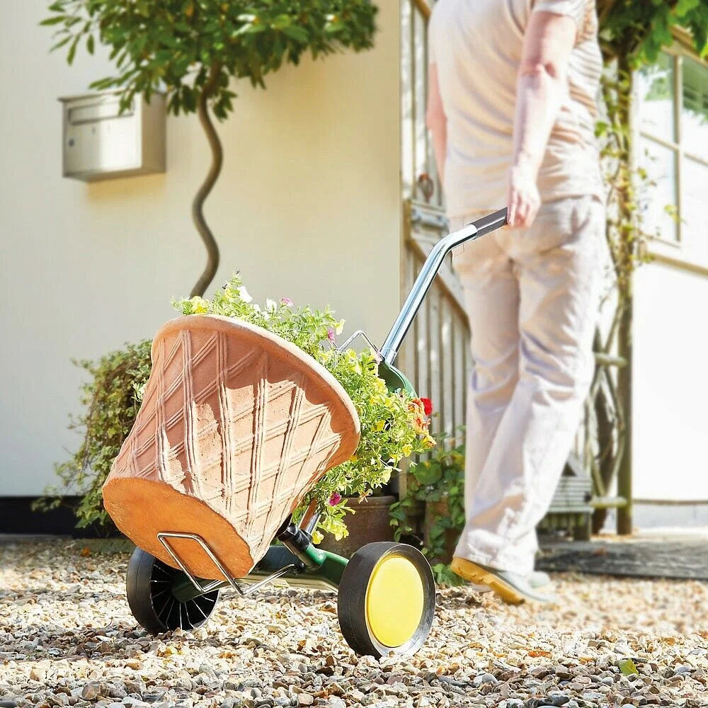 Potted Plant Mover Dolly Green with Rubber Flat Free round Wheels Stainless Steel Garden Pot Mover for Flower Trees