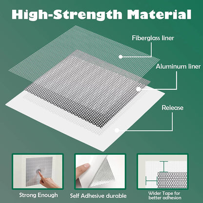10 Pack Drywall Repair Patches Kit, 4/6/8Inch, Aluminum Self-Adhesive Mesh Gray