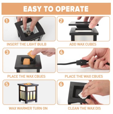 🕯️ UNTIMATY Wood Wax Melt Warmer – Elegant Aromatherapy Lamp with Candle-Style Glow