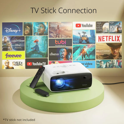 Y6 Mini Projector Bluetooth 4K LCD with Tripod, Retail Packaging, White