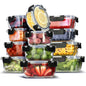 24Pc Glass Food Storage Containers with Lids, Airtight Glass Meal Prep Containers, Oven, Microwave & Freezer Safe Glass Storage Containers
