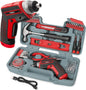 35Pc Red 3.6V Cordless Electric Power Screwdriver and Home Tool Kit Set. USB Rechargeable