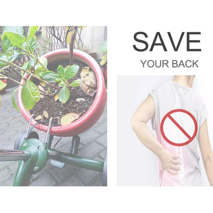 Potted Plant Mover Dolly Green with Rubber Flat Free round Wheels Stainless Steel Garden Pot Mover for Flower Trees