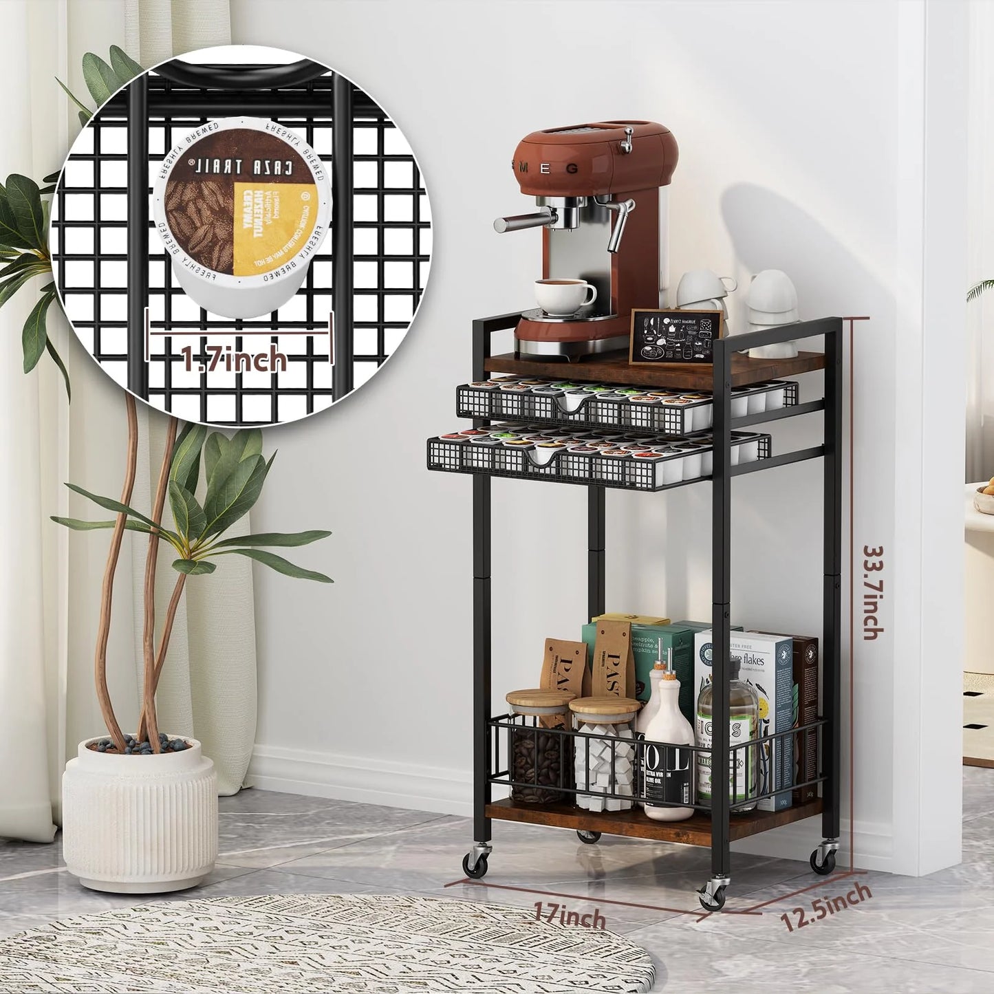 K-Cup Holder Rack,Coffee Pod Holder Drawer for 84 Coffee Pods Storage, Stylish Home or Office Coffee Bar Organizer