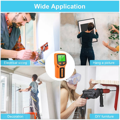 5 in 1 Electric Multifunctional Wall Scanner with Digital LCD Display & Sound Warning for Wood, Metal, Studs, Live AC Wires Magnetic Stud Sensor