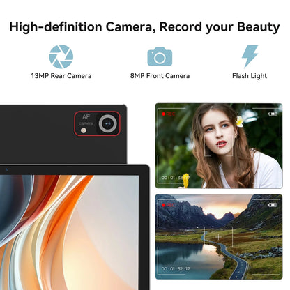 Android 14 Tablet,10 Inch Android Tablet,128Gb+8Gb+1Tb Expand,5G Wifi,Octa-Core,Unisoc T606 Cpu,7000Mah,Bluetooth 5.0,GPS,13MP+8MP Dual Camera,Face Unclock,Hd Display,Touchscreen,Tablet with Keyboard